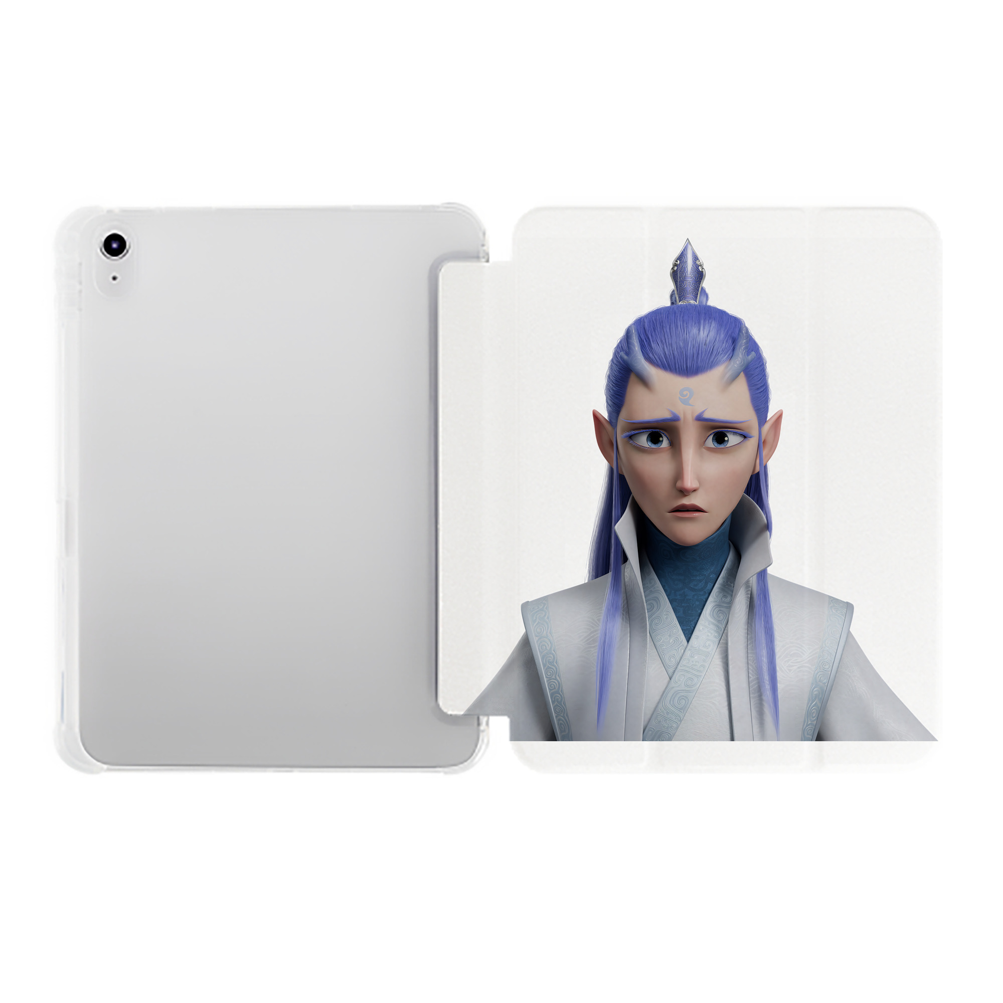 （画像用） Ne Zha 2 ナタ 魔童の大暴れ IPad ケース ペン収納付き 三つ折りスタンド PUレザー×シリコン 対応機種9.5/10.5/10.9インチ